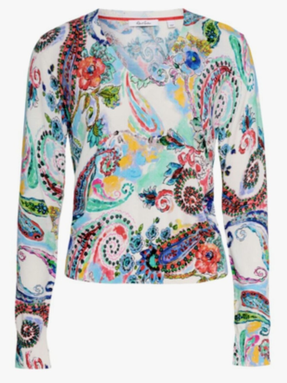 Robert Graham Evelyn Paisley Print Cropped Sweater